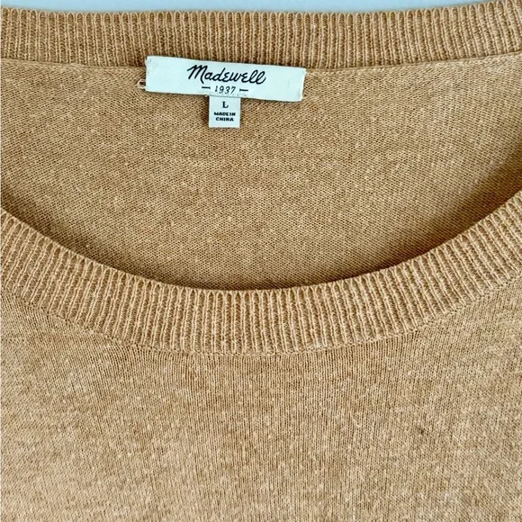 Madewell Tan Zebra Crew‎ Neck Sweater - Picture 3 of 3